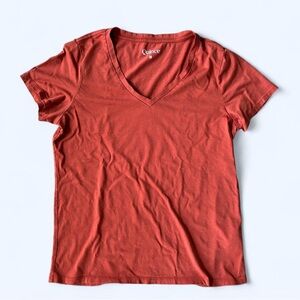 Quince V neck super soft tee cotton modal sienna fall harvest color